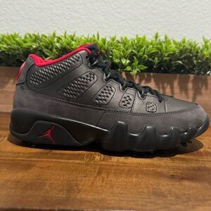 Nike Air Jordan 9 Retro Low Golf Charcoal Black True Red FJ5934-002 Men Size 7.5